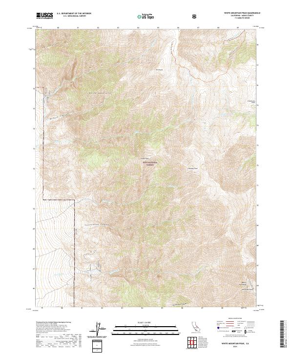 US Topo 7.5-minute map for White Mountain Peak CA