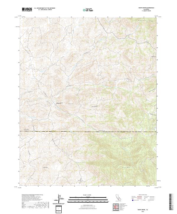 US Topo 7.5-minute map for White River CA