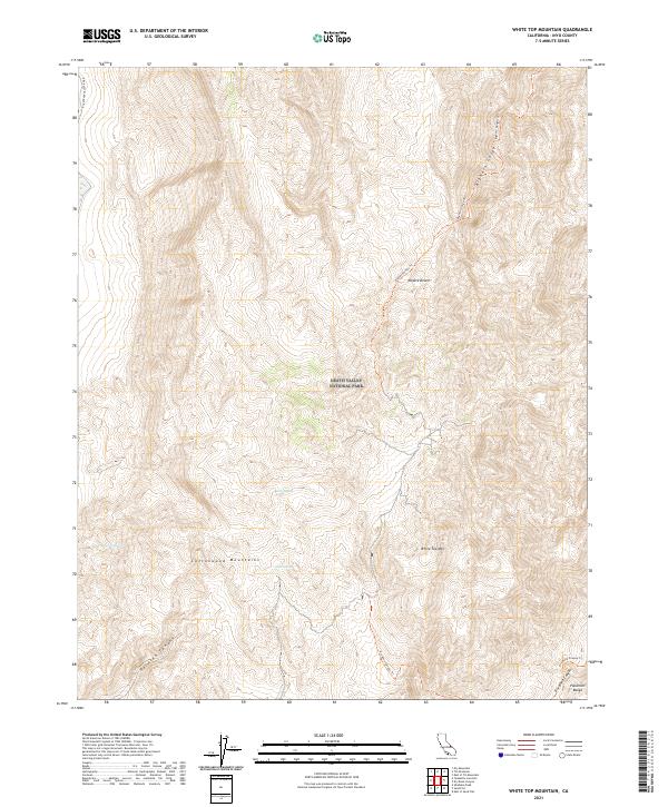 US Topo 7.5-minute map for White Top Mountain CA
