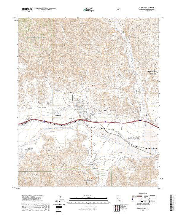 US Topo 7.5-minute map for White Water CA