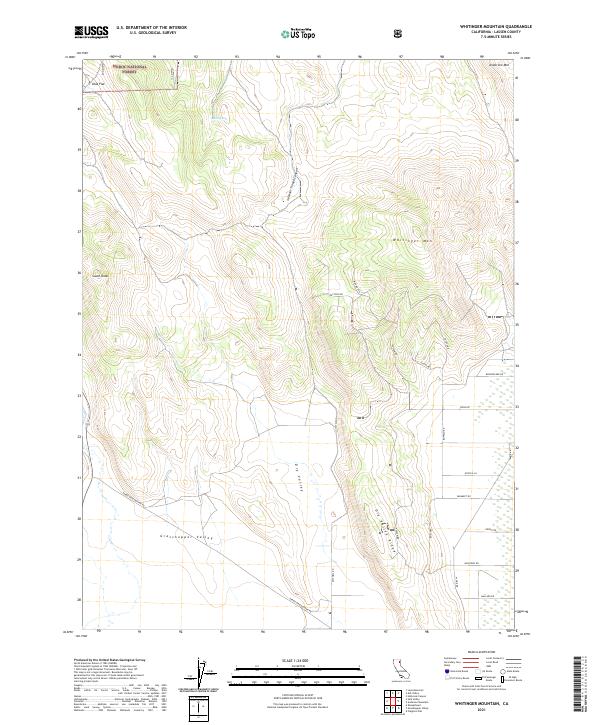 US Topo 7.5-minute map for Whitinger Mountain CA