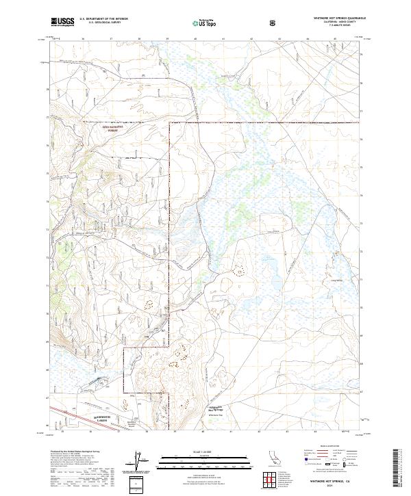 US Topo 7.5-minute map for Whitmore Hot Springs CA