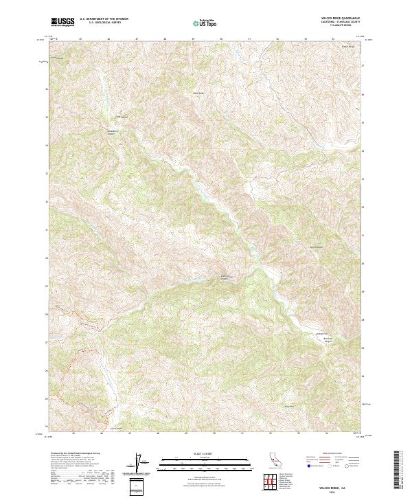 US Topo 7.5-minute map for Wilcox Ridge CA