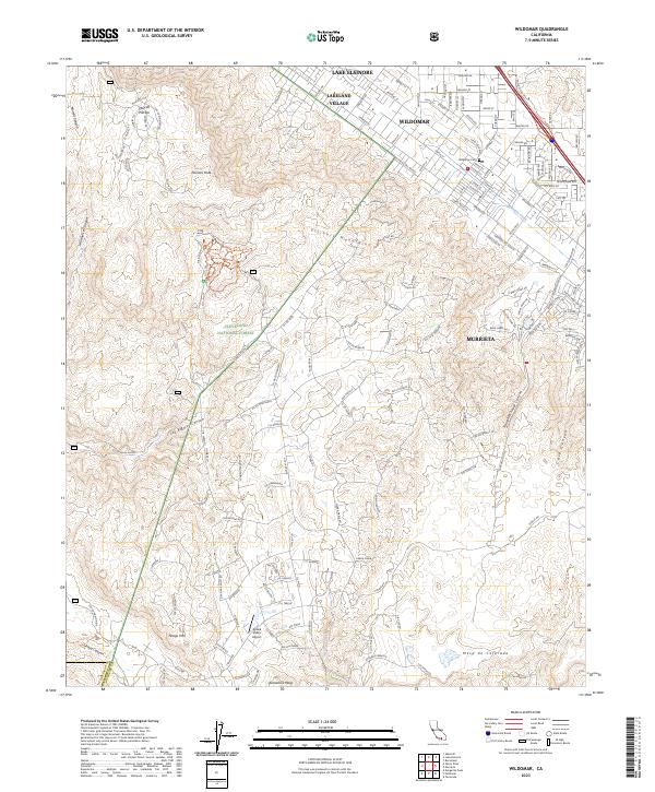 US Topo 7.5-minute map for Wildomar CA
