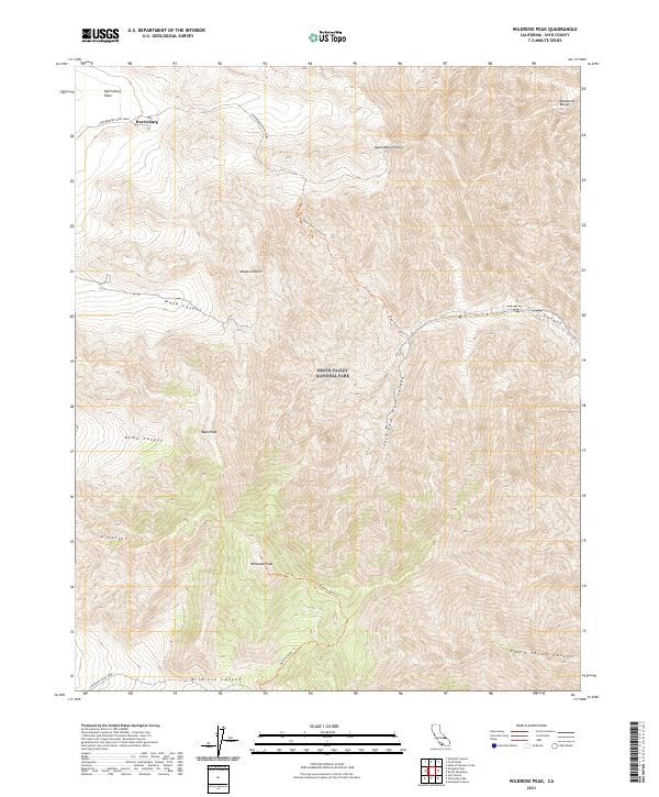 US Topo 7.5-minute map for Wildrose Peak CA