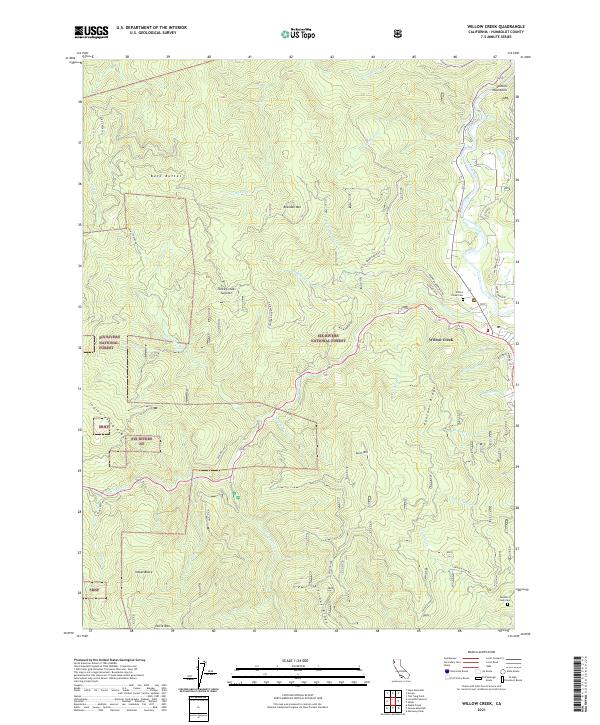 US Topo 7.5-minute map for Willow Creek CA