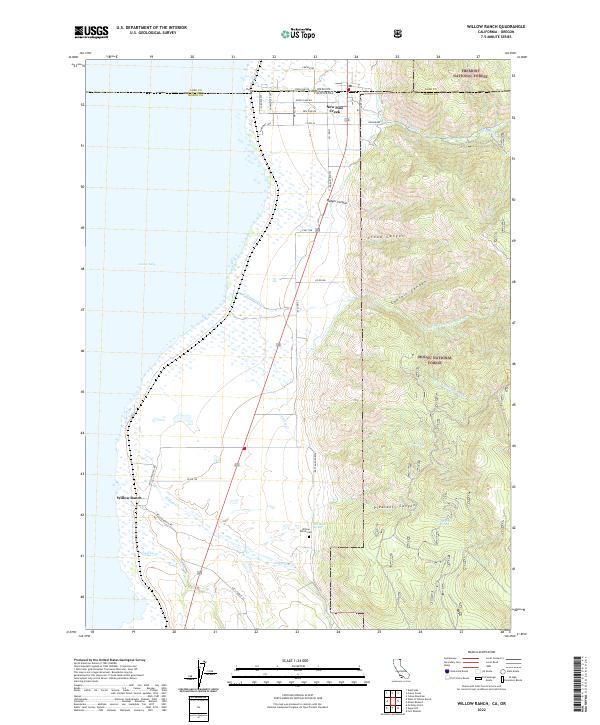 US Topo 7.5-minute map for Willow Ranch CAOR