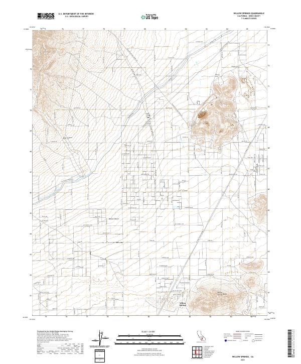 US Topo 7.5-minute map for Willow Springs CA