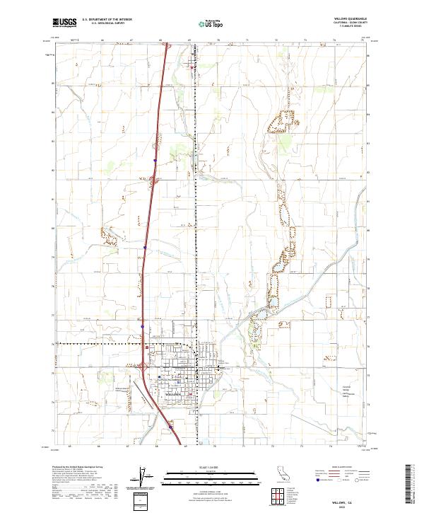 US Topo 7.5-minute map for Willows CA