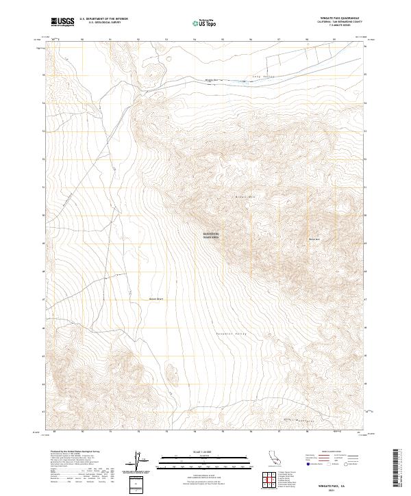 US Topo 7.5-minute map for Wingate Pass CA