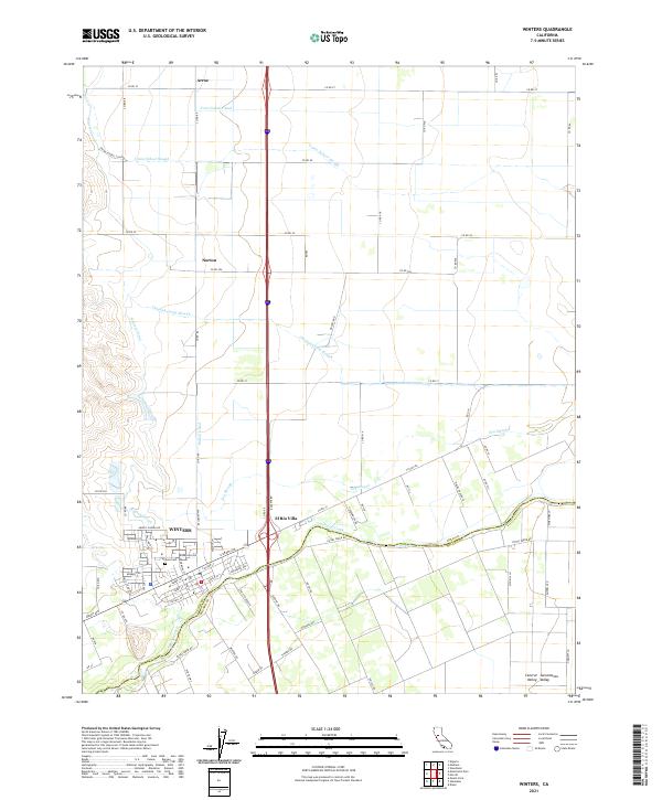 US Topo 7.5-minute map for Winters CA