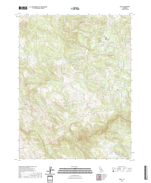 US Topo 7.5-minute map for Wolf CA