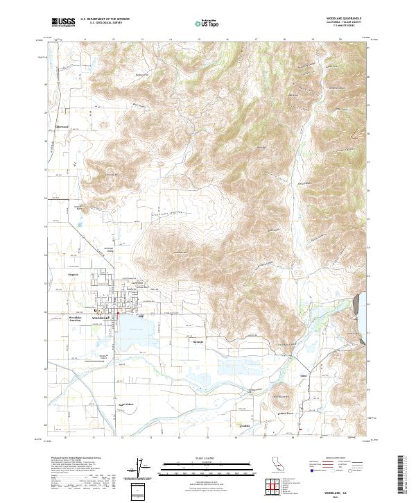 US Topo 7.5-minute map for Woodlake CA
