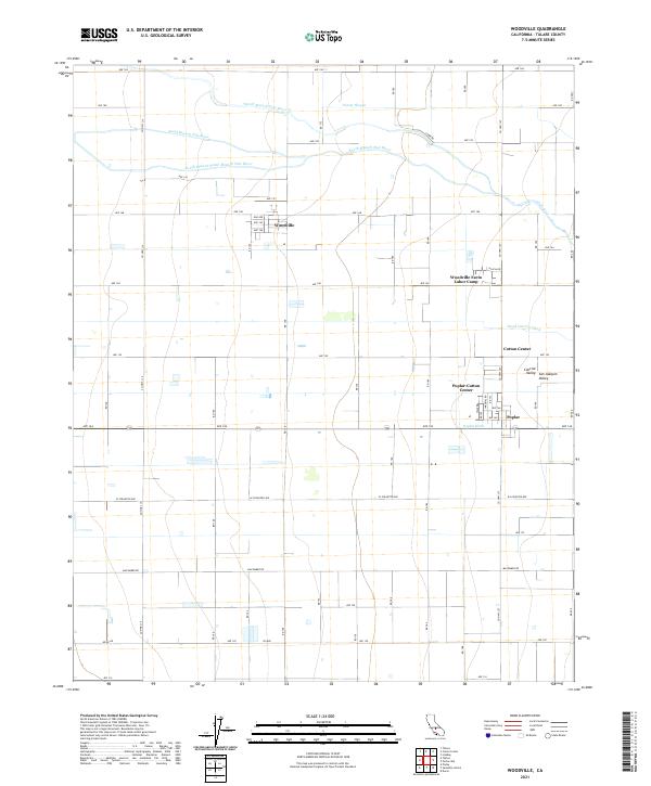 US Topo 7.5-minute map for Woodville CA
