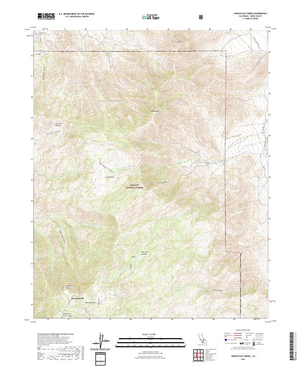 US Topo 7.5-minute map for Woolstalf Creek CA