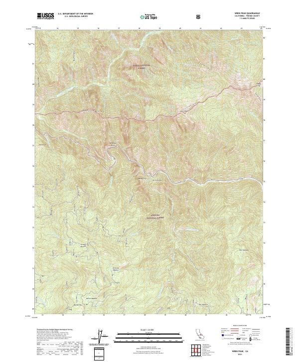 US Topo 7.5-minute map for Wren Peak CA