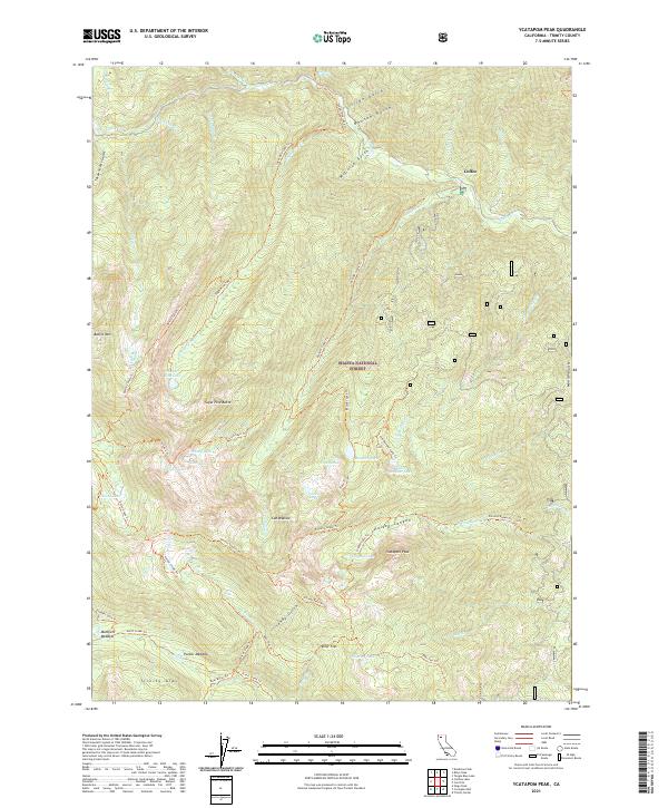 US Topo 7.5-minute map for Ycatapom Peak CA