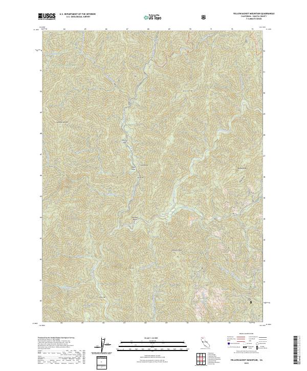 US Topo 7.5-minute map for Yellowjacket Mountain CA
