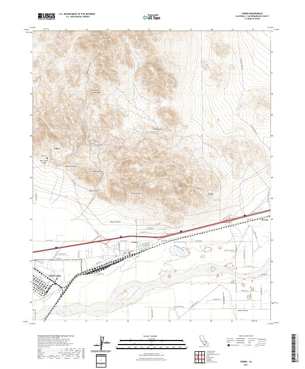 US Topo 7.5-minute map for Yermo CA