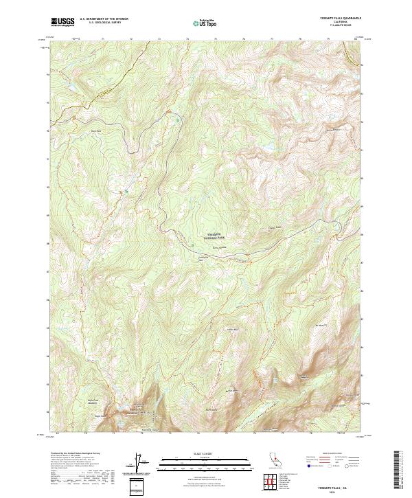 US Topo 7.5-minute map for Yosemite Falls CA