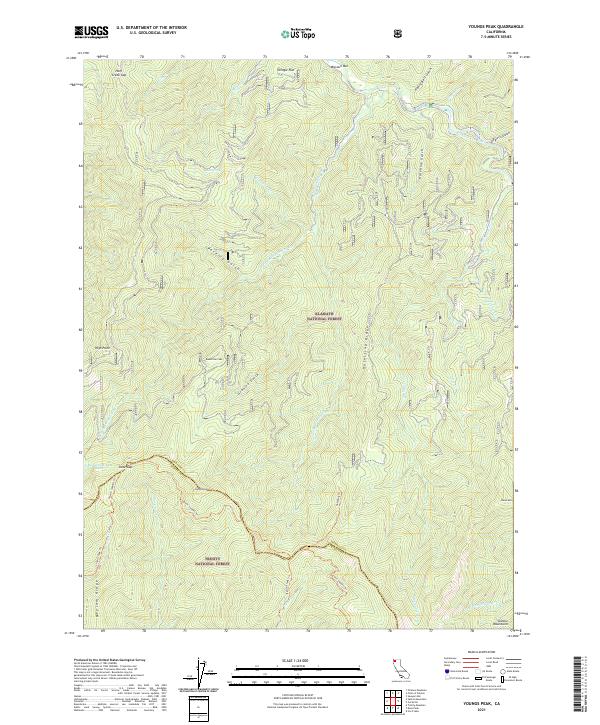US Topo 7.5-minute map for Youngs Peak CA