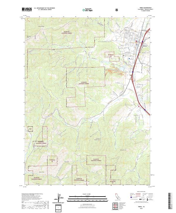 US Topo 7.5-minute map for Yreka CA