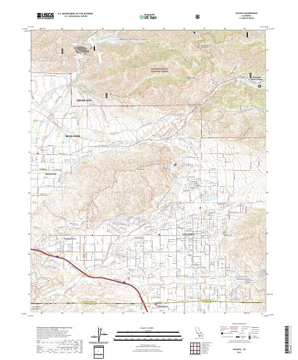 US Topo 7.5-minute map for Yucaipa CA