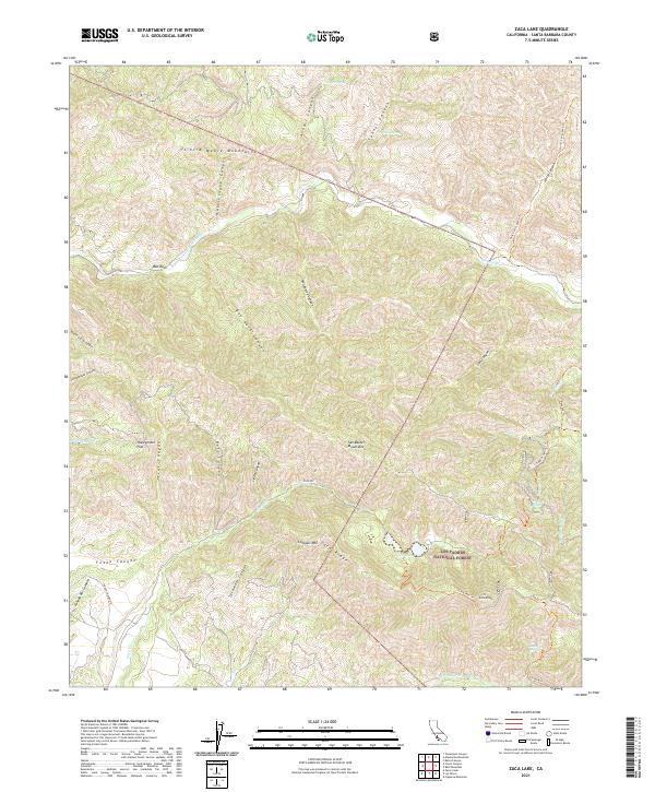 US Topo 7.5-minute map for Zaca Lake CA