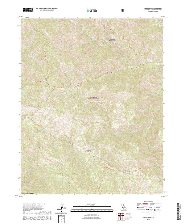 US Topo 7.5-minute map for Zigzag Creek CA