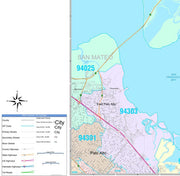 Colorcast Zip Code Style Wall Map of Fremont, CA by Market Maps