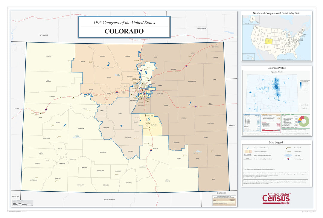 Colorado Congressional District Wall Map