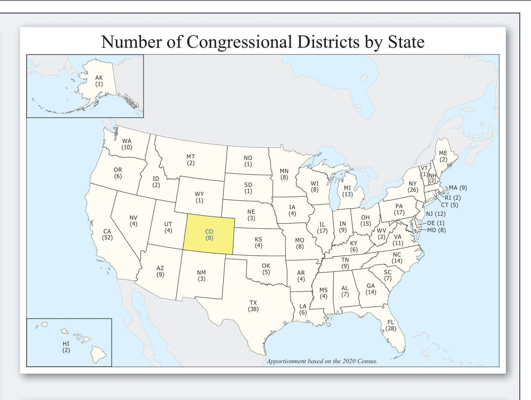 Colorado Congressional District Wall Map