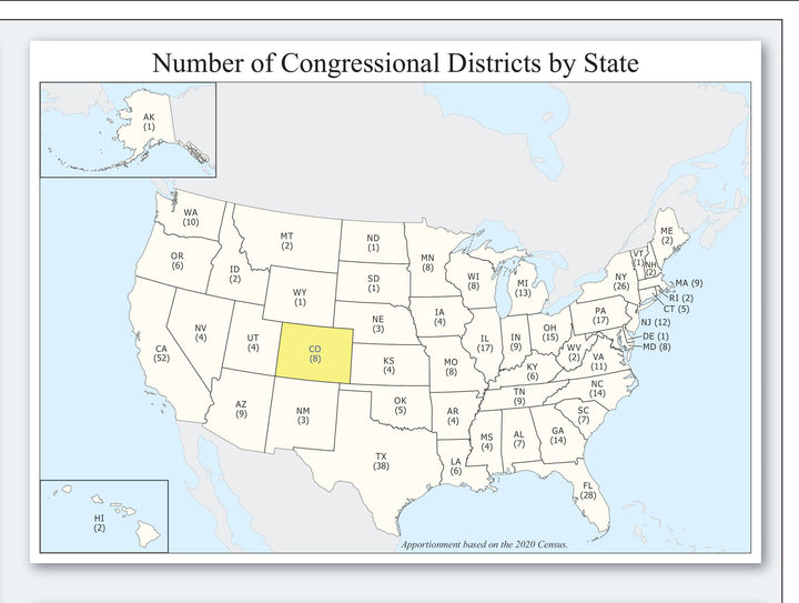 Colorado Congressional District Wall Map