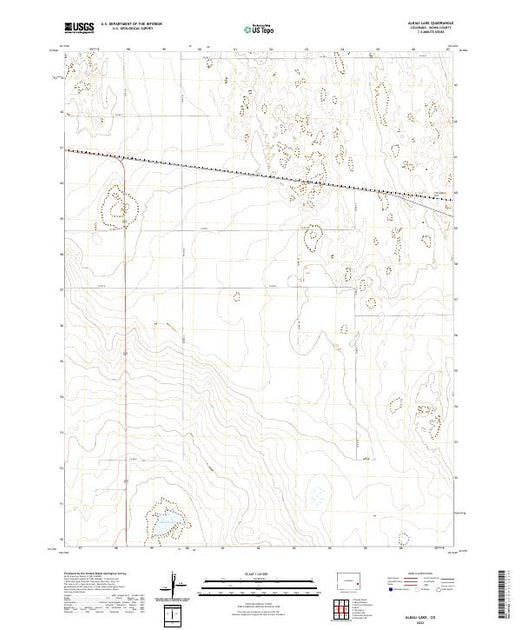 US Topo 7.5minute map for Alkali Lake CO American Map Store