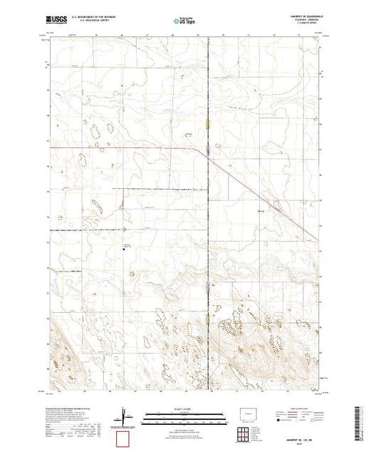 US Topo 7.5-minute map for Amherst SE CONE – American Map Store