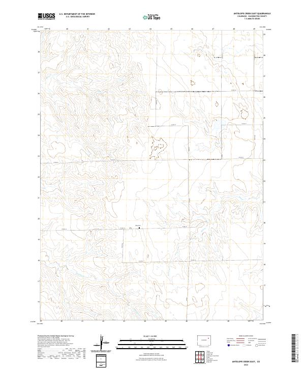 US Topo 7.5-minute map for Antelope Creek East CO