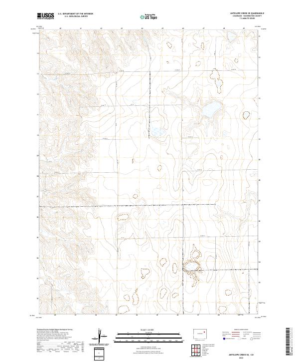 US Topo 7.5-minute map for Antelope Creek SE CO