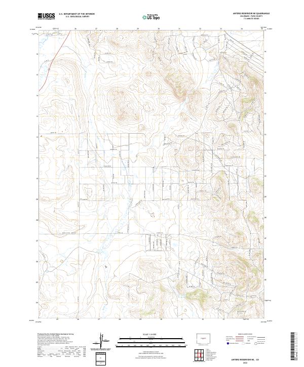 US Topo 7.5-minute map for Antero Reservoir NE CO