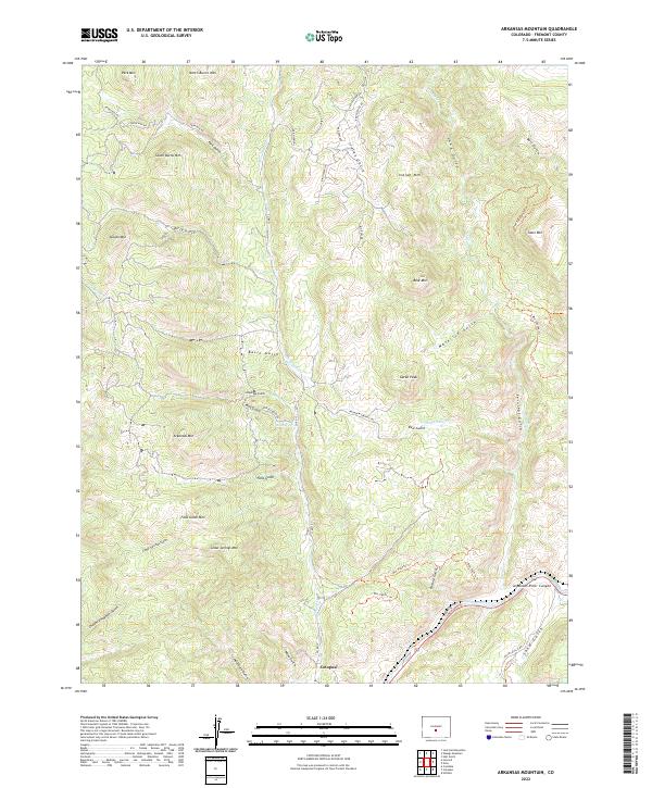 US Topo 7.5-minute map for Arkansas Mountain CO
