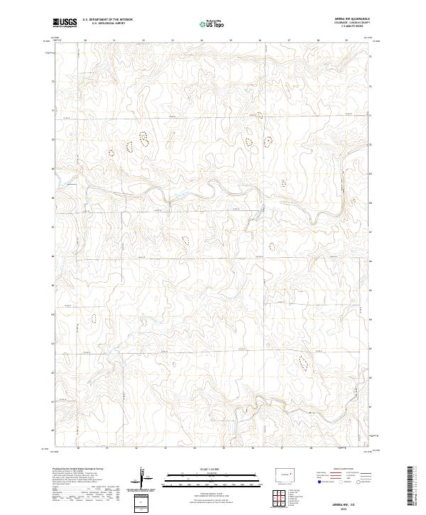 US Topo 7.5-minute map for Arriba NW CO