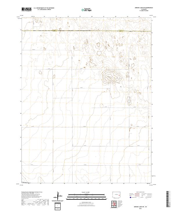 US Topo 7.5-minute map for Arsenic Lake SW CO