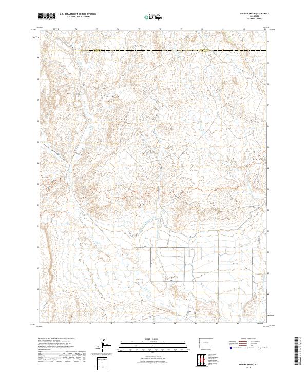 US Topo 7.5-minute map for Badger Wash CO