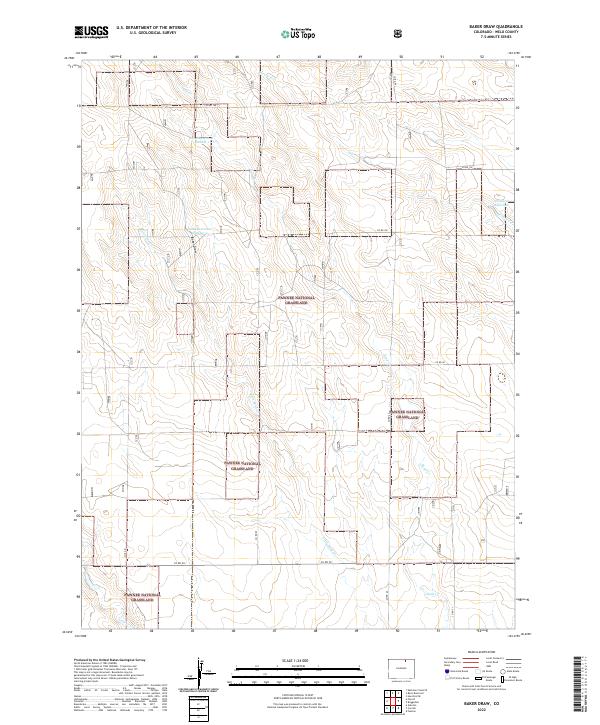 US Topo 7.5-minute map for Baker Draw CO
