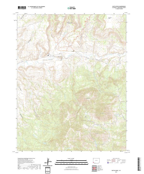 US Topo 7.5-minute map for Battle Rock CO