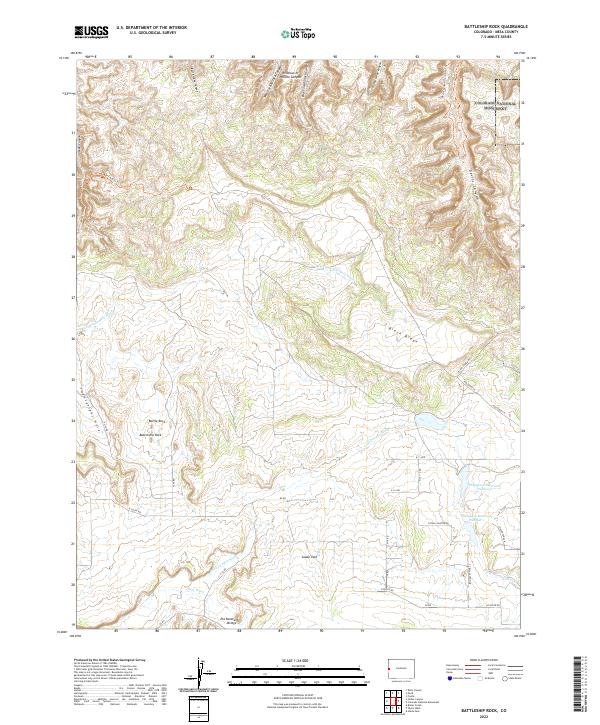 US Topo 7.5-minute map for Battleship Rock CO