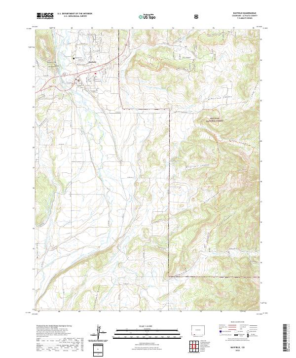 US Topo 7.5-minute map for Bayfield CO