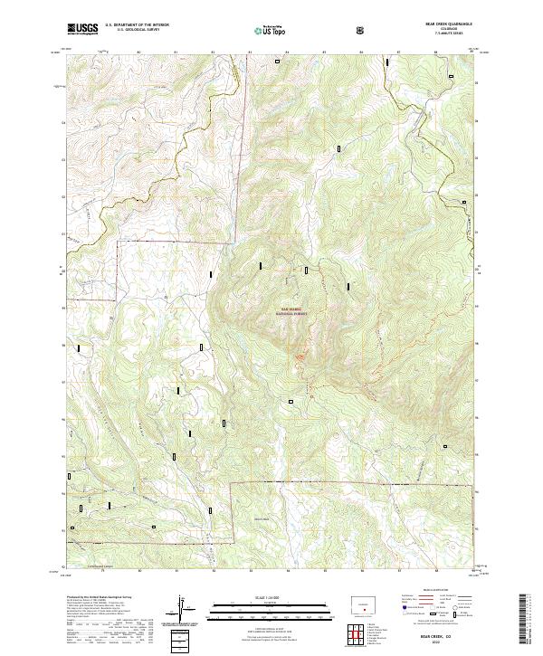 US Topo 7.5-minute map for Bear Creek CO