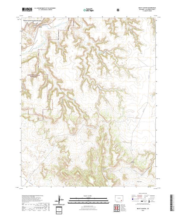 US Topo 7.5-minute map for Beaty Canyon CO