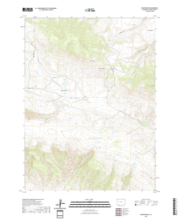 US Topo 7.5-minute map for Beaver Basin CO