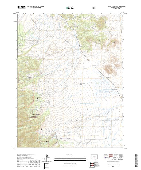 US Topo 7.5-minute map for Beckwith Mountain CO